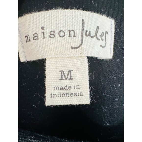 2/$30 NWT Maison Jules Medium Dress Floral Black Background - Picture 3 of 14